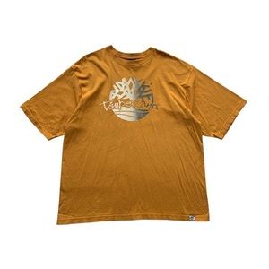 2000’s Timberland Logo Short Sleeve Graphic T-Shirt Yellow Size XL